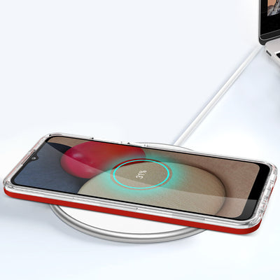 Clear 3in1 case for Samsung Galaxy A03s (166) frame gel cover red — Hurtel