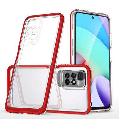 Clear 3in1 Case for Xiaomi Redmi 10 Frame Gel Cover Red — Hurtel