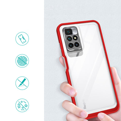 Clear 3in1 Case for Xiaomi Redmi 10 Frame Gel Cover Red — Hurtel