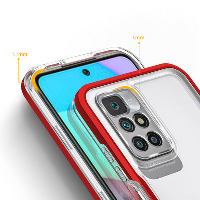 Clear 3in1 Case for Xiaomi Redmi 10 Frame Gel Cover Red — Hurtel
