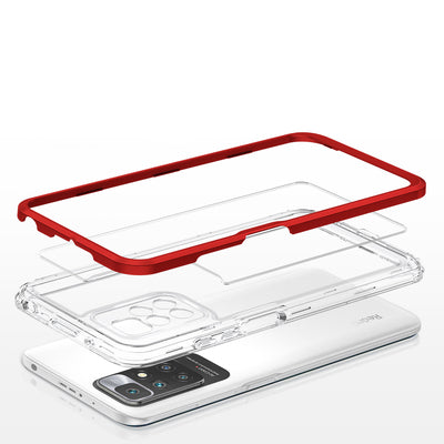 Clear 3in1 Case for Xiaomi Redmi 10 Frame Gel Cover Red — Hurtel