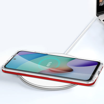 Clear 3in1 Case for Xiaomi Redmi 10 Frame Gel Cover Red — Hurtel