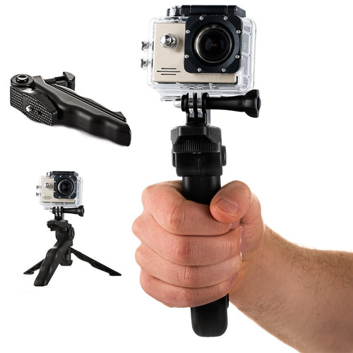 Mount with a mini tripod for GoPro SJCAM action cameras black — Hurtel