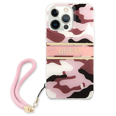 Guess GUHCP13LKCABPI iPhone 13 Pro / 13 6.1" pink/pink hardcase Camo Strap Collection