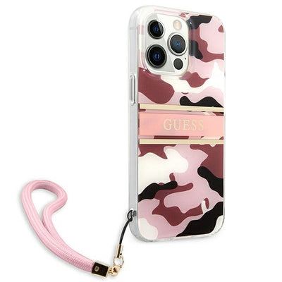 Guess GUHCP13LKCABPI iPhone 13 Pro / 13 6.1" pink/pink hardcase Camo Strap Collection