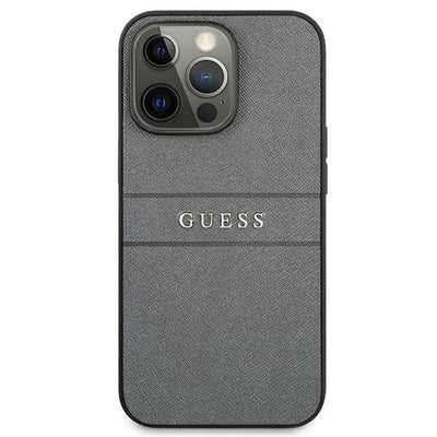 Guess GUHCP13LPSASBGR iPhone 13 Pro / 13 6.1" grey/grey Saffiano Strap