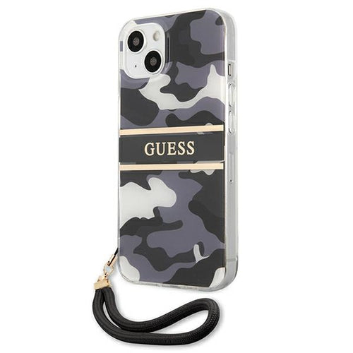 Guess GUHCP13MKCABBK iPhone 13 6.1" black/black hardcase Camo Strap Collection