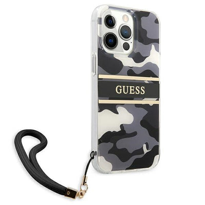 Guess GUHCP13XKCABBK iPhone 13 Pro Max 6.7" black/black hardcase Camo Strap Collection