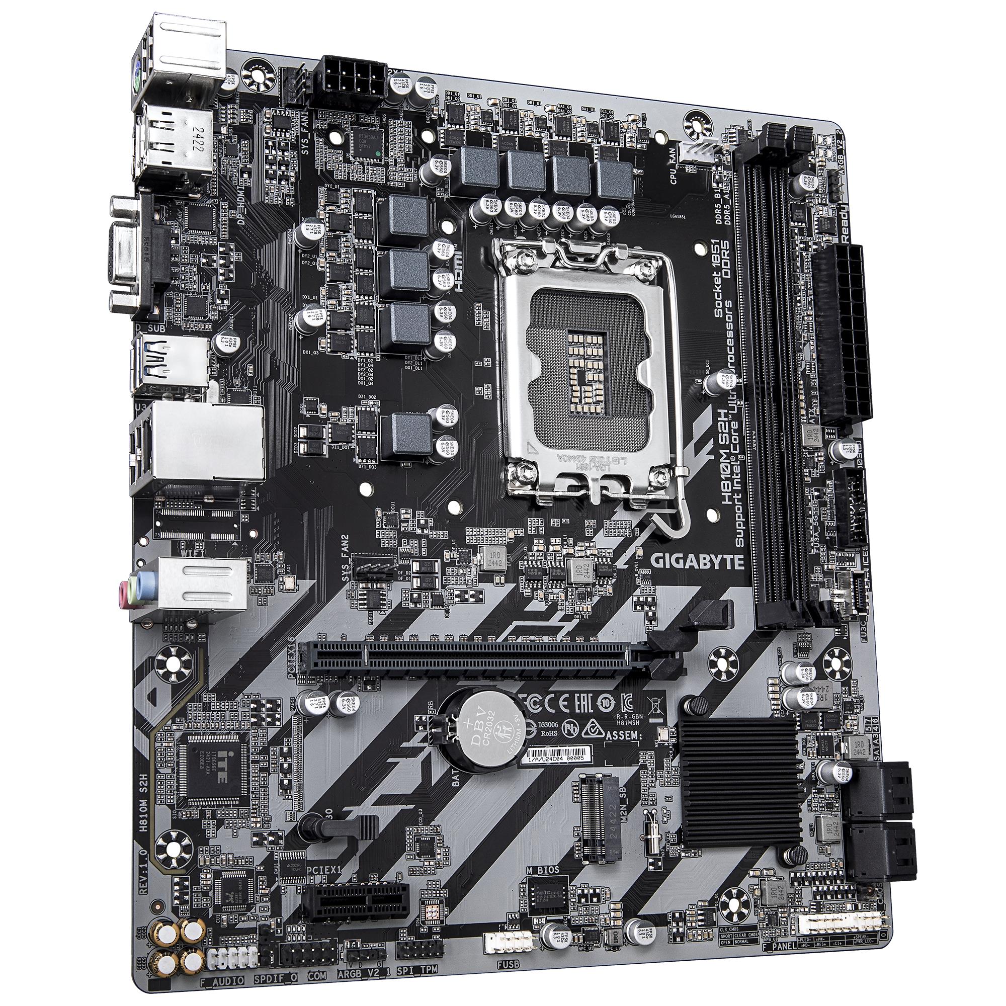 Mainboard GIGABYTE LGA1851 Micro-ATX Memory DDR5 Memory slots 2 H810MS2H