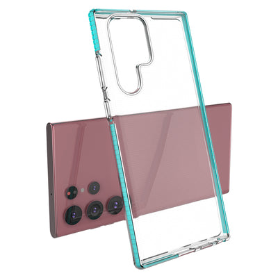 Spring Case cover gel cover with colored frame for Samsung Galaxy S22 Ultra dark blue — Hurtel