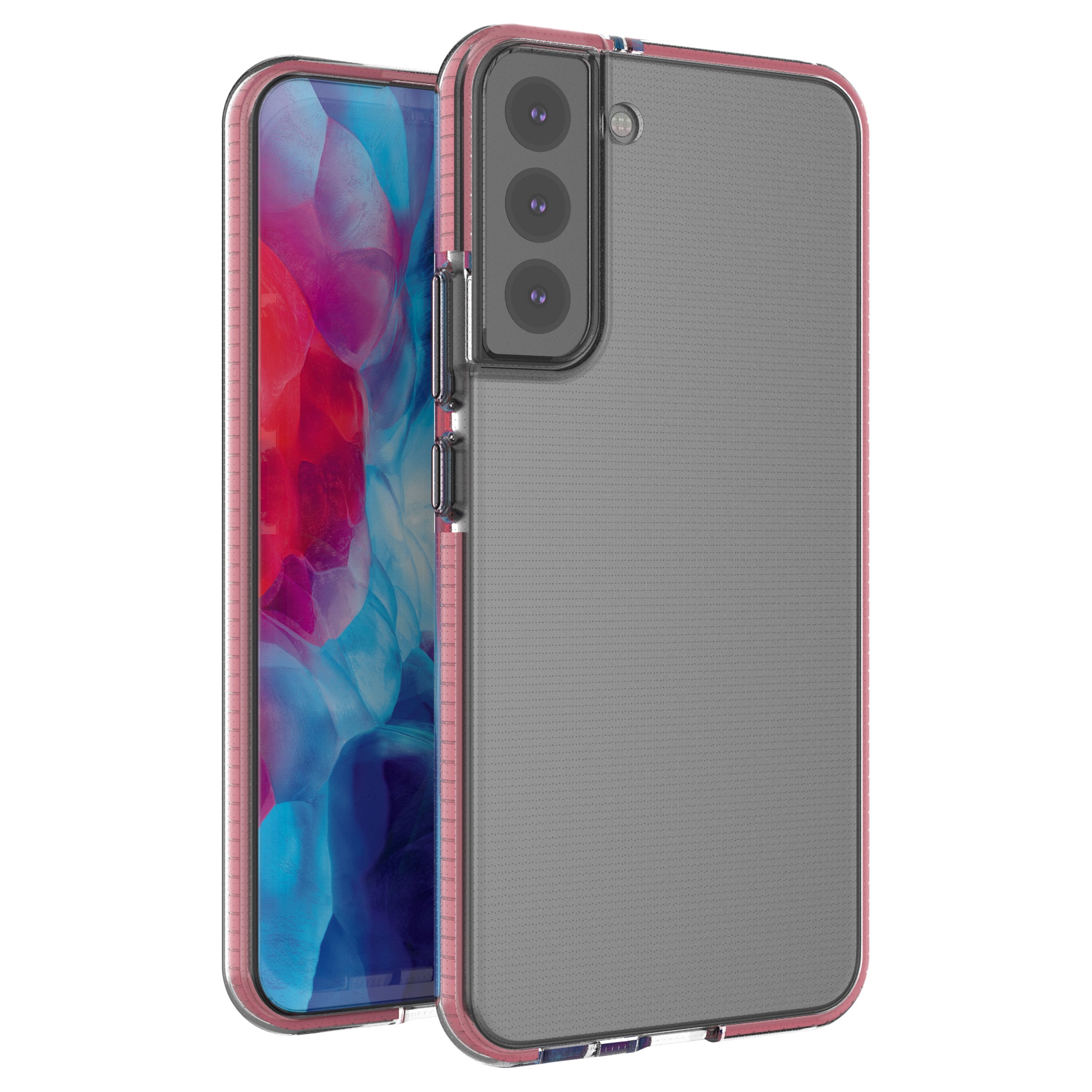 Spring Case Cover Gel Cover with Color Frame for Samsung Galaxy S22 + (S22 Plus) Light Pink — Hurtel