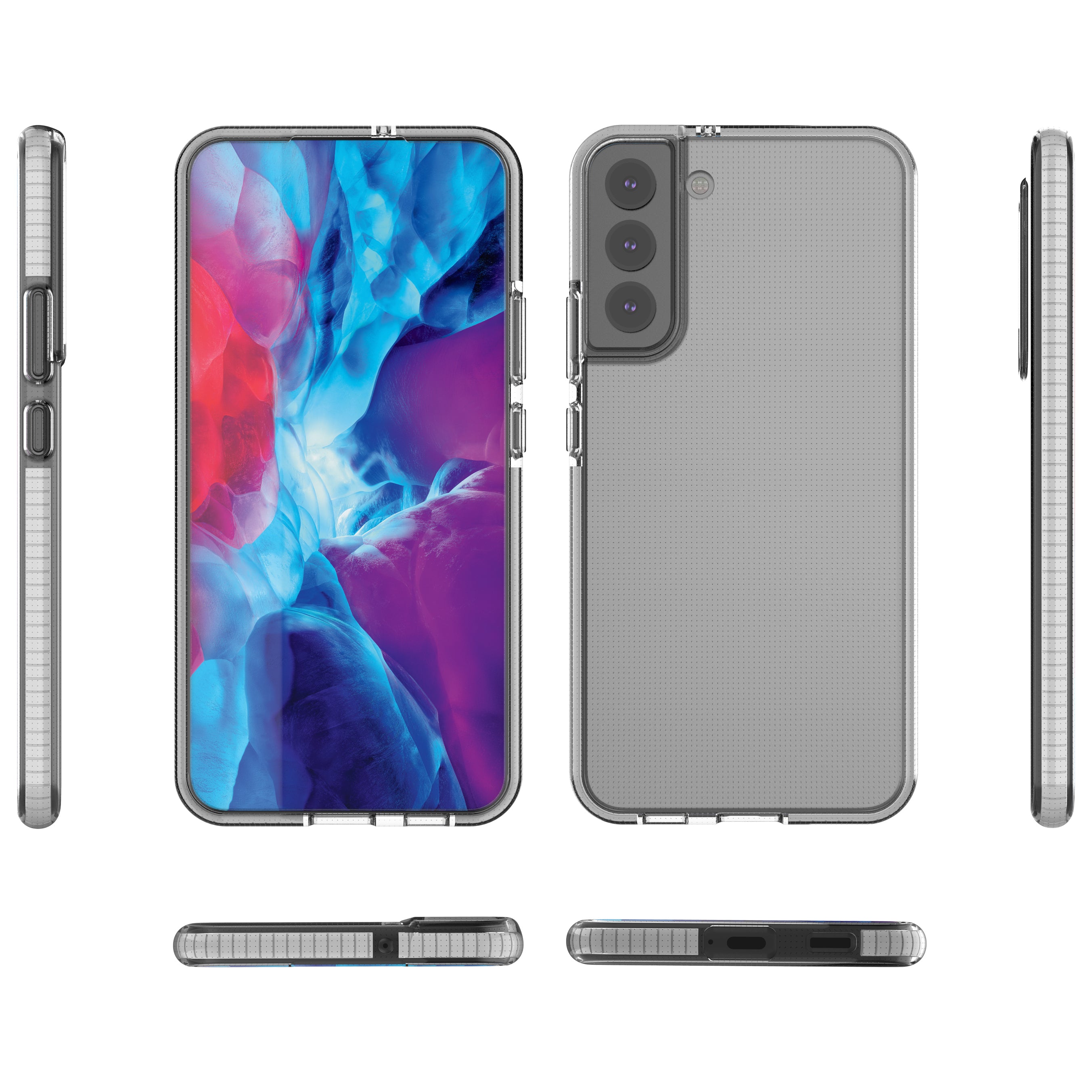 Spring Case Cover Gel Cover with Color Frame for Samsung Galaxy S22 + (S22 Plus) Dark Blue — Hurtel