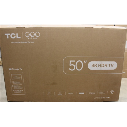 SALE OUT. TCL 50V6C 50" (126 cm) LED 4K TV | TCL LED 4K TV | 50V6C | 50 | Smart TV | Google TV | UHD | Black | DAMAGED P