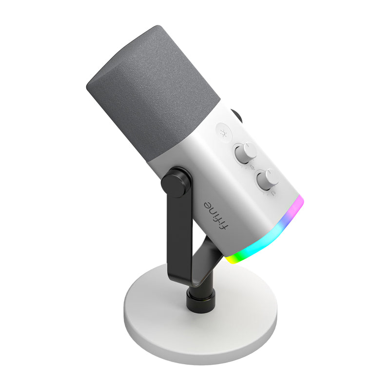 Fifine AM8W dynamic microphone with stand (white) - Image 4