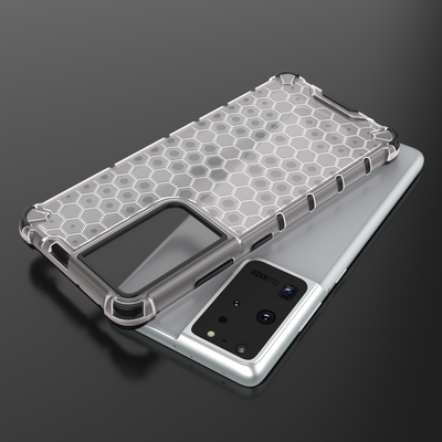 Honeycomb case armored cover with a gel frame for Samsung Galaxy S22 Ultra blue — Hurtel