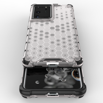 Honeycomb case armored cover with a gel frame for Samsung Galaxy S22 Ultra blue — Hurtel