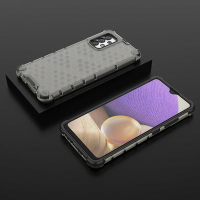 Honeycomb case armored cover with a gel frame for Samsung Galaxy A03s (166.5) black — Hurtel