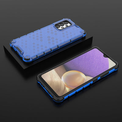 Honeycomb case armored cover with a gel frame for Samsung Galaxy A03s (166.5) blue — Hurtel