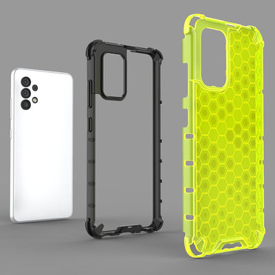Honeycomb case armored cover with a gel frame for Samsung Galaxy A03s (166.5) blue — Hurtel