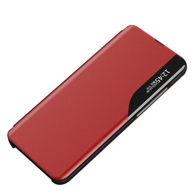 Eco Leather View Case an elegant case with a flap and stand function for Samsung Galaxy A73 red — Hurtel
