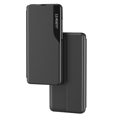 Eco Leather View Case elegant case with a flap and stand function for Samsung Galaxy A73 blue — Hurtel
