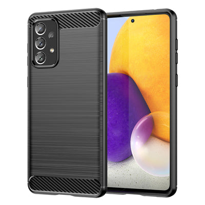 Carbon Case Flexible TPU cover for Samsung Galaxy A73 black — Hurtel