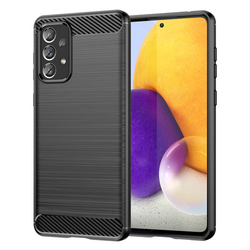 Carbon Case Flexible TPU cover for Samsung Galaxy A73 black — Hurtel
