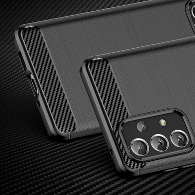 Carbon Case Flexible TPU cover for Samsung Galaxy A73 black — Hurtel