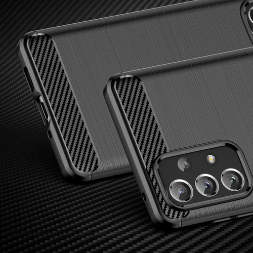 Carbon Case Flexible TPU cover for Samsung Galaxy A73 black — Hurtel