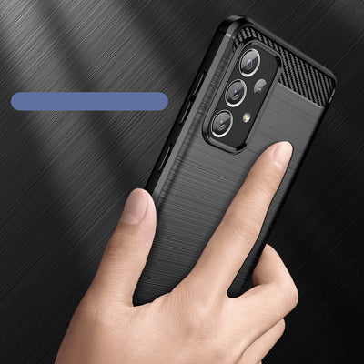 Carbon Case Flexible TPU cover for Samsung Galaxy A73 black — Hurtel