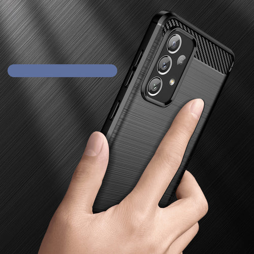Carbon Case Flexible TPU cover for Samsung Galaxy A73 black — Hurtel