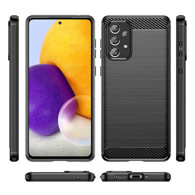 Carbon Case Flexible TPU cover for Samsung Galaxy A73 black — Hurtel