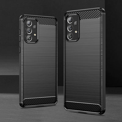Carbon Case Flexible TPU cover for Samsung Galaxy A73 black — Hurtel