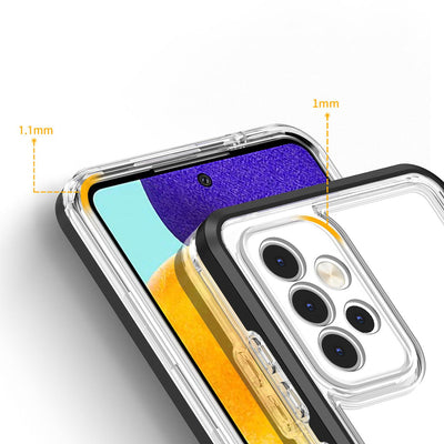 Clear 3in1 Case for Samsung Galaxy A73 Frame Cover Gel Black — Hurtel