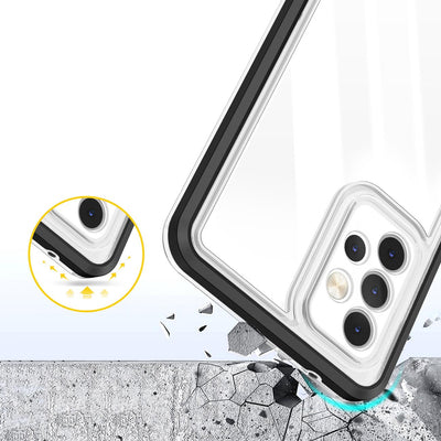 Clear 3in1 Case for Samsung Galaxy A73 Frame Cover Gel Black — Hurtel