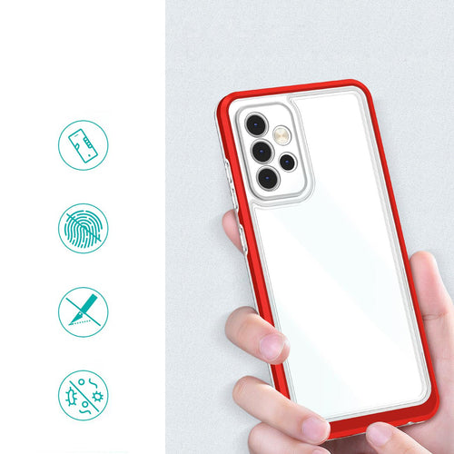 Clear 3in1 Case for Samsung Galaxy A73 Frame Cover Gel Red — Hurtel