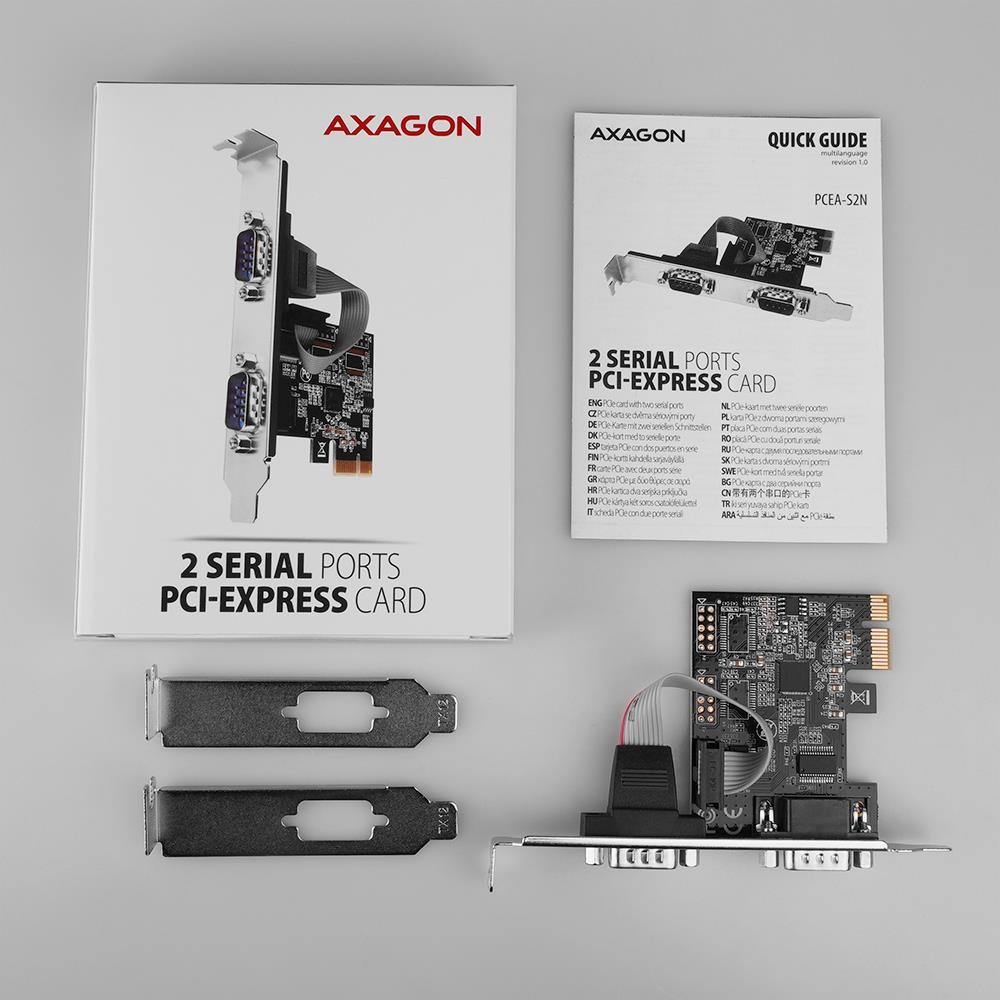 NET CARD PCIE 2PORT 250KBPS/SP&LP PCEA-S2N AXAGON