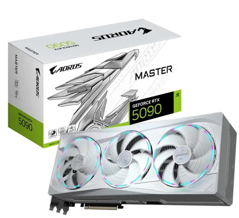 Graphics Card GIGABYTE NVIDIA GeForce RTX 5090 32 GB GDDR7 512 bit PCIE 5.0 16x GPU 2655 MHz Triple slot Fansink 1xHDMI 3xDisplayPort GV-N5090AORUSMICE-32GD