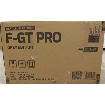 SALE OUT. | F-GT Pro Formula and GT Grey Edition | Racing Simulator Cockpit | Steel | Grey | DAMAGED PACKAGING AND MANUA