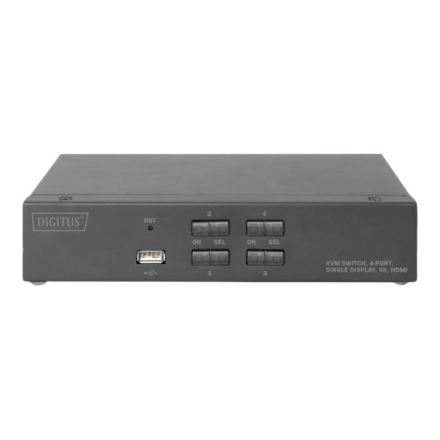 Digitus | KVM Switch, 4 Port, Single Display, 4K, HDMI | DS-12880