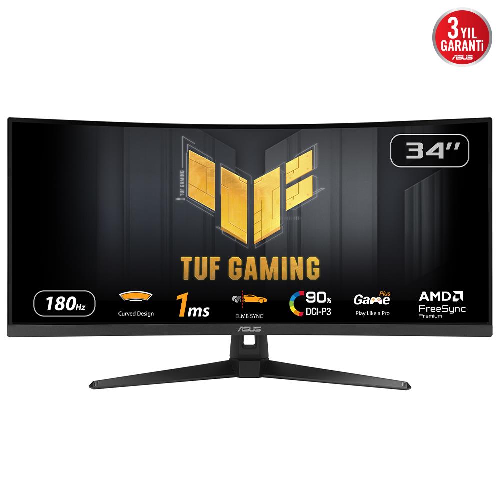 LCD Monitor ASUS TUF Gaming VG34VQ3B 34" Gaming/Curved Panel VA 3440x1440 16:9 180Hz 1 ms Speakers 90LM0AA0-B01170