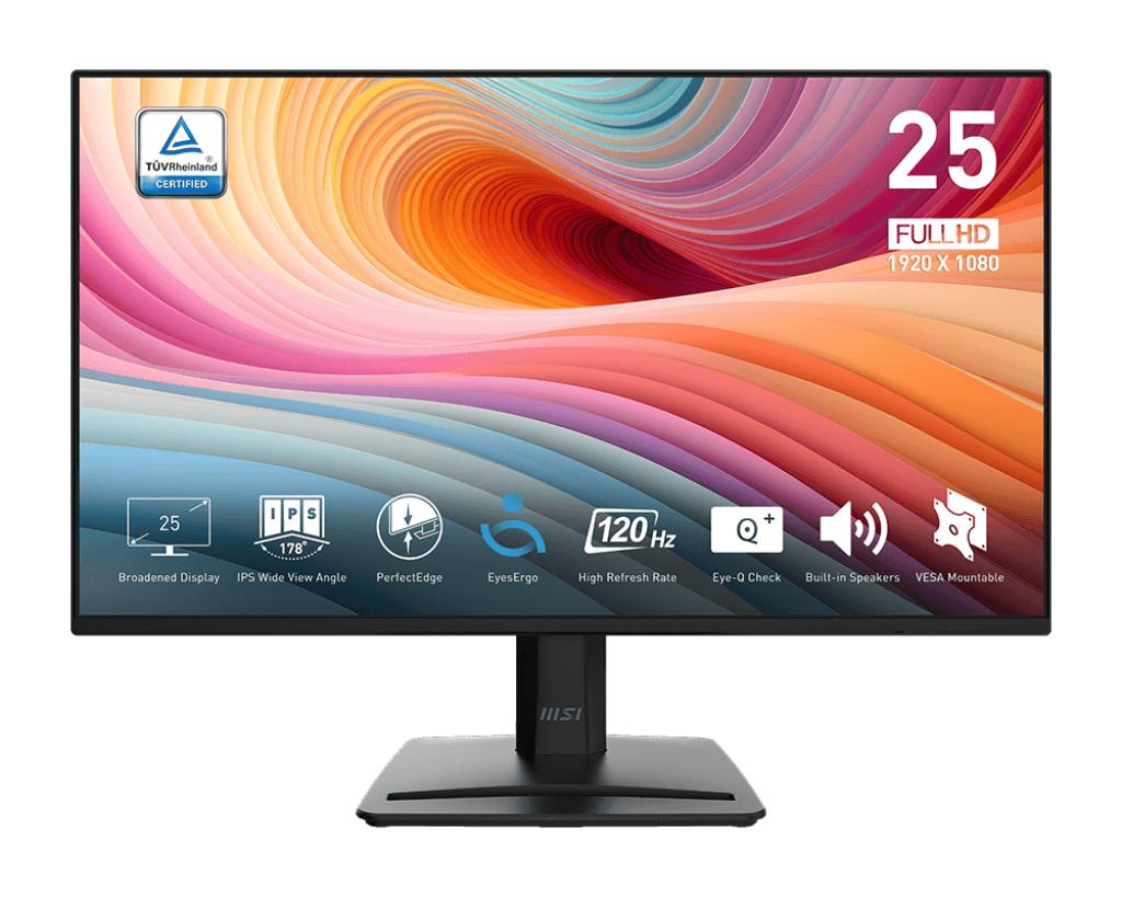 LCD Monitor MSI 24.5" Business Matte Panel IPS 1920x1080 16:9 120Hz 1 ms Speakers Colour Black PROMP252E2