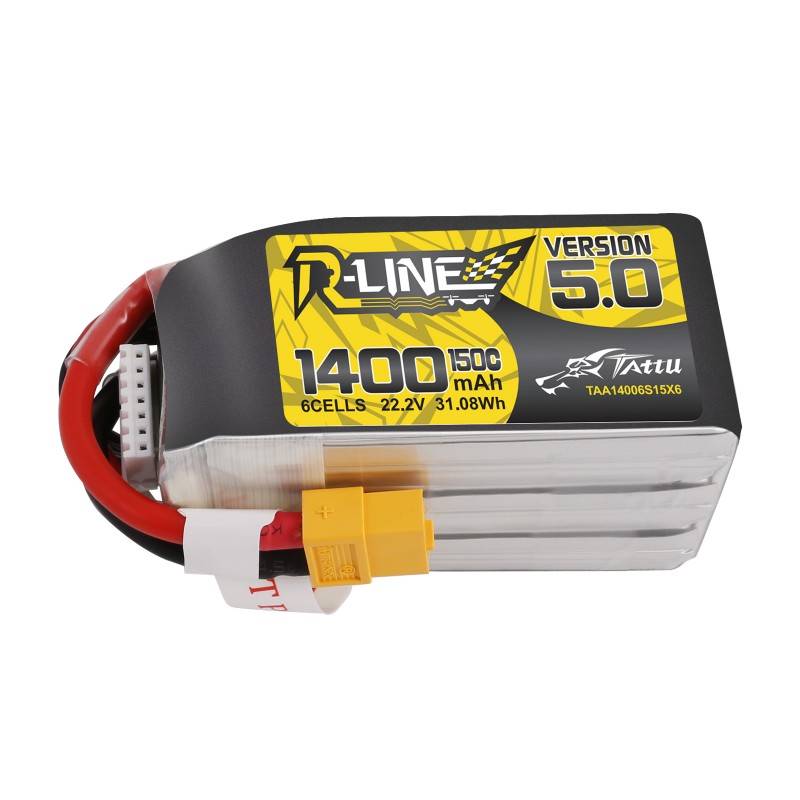 Battery Tattu R-Line 5.0 1400mAh 22.2V 150C 6S1P XT60 - Image 1