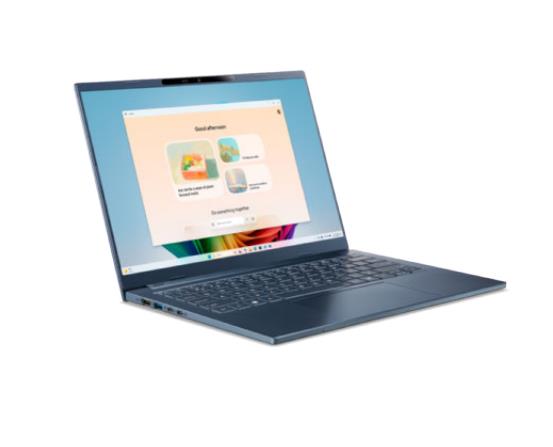 Notebook ACER Aspire Aspire 14 A A14-11M-X7S4 CPU Qualcomm Snapdragon X X1-26-100 3000 MHz 14" 1920x1200 RAM 32GB LPDDR5x SSD 1TB Qualcomm Adreno GPU Integrated ENG Card Reader microSD Windows 11 Home Blue 1.4 kg NX.JP3EL.002