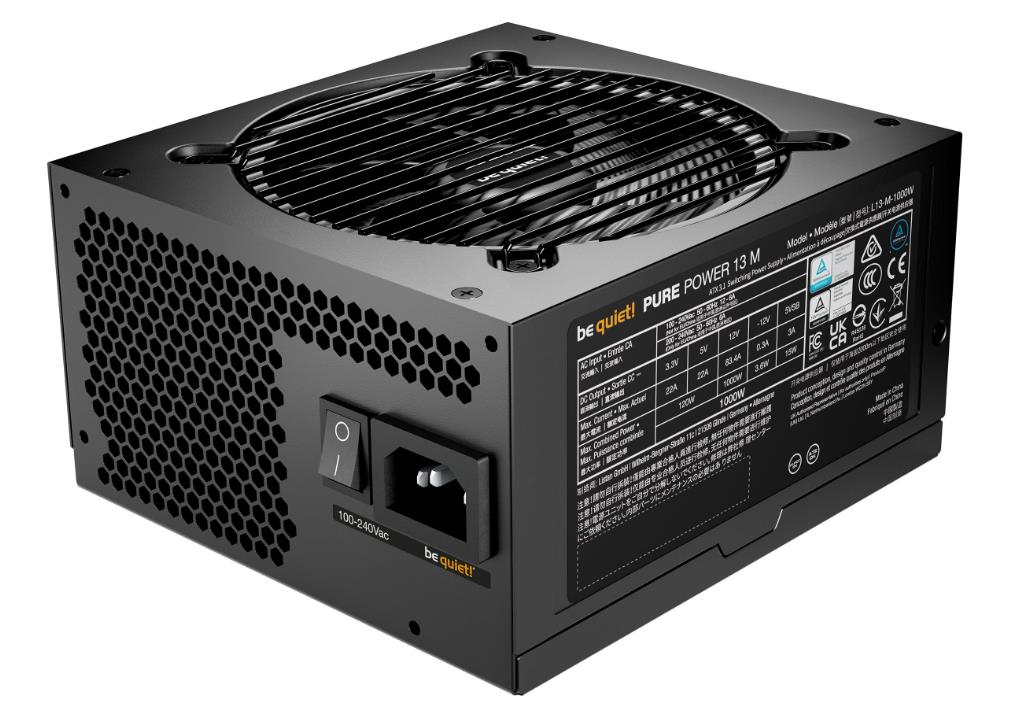 Power Supply BE QUIET Pure Power 13 1000 Watts Peak Power 1050 Watts Efficiency 80 PLUS GOLD PFC Active MTBF 100000 hours BP028EU