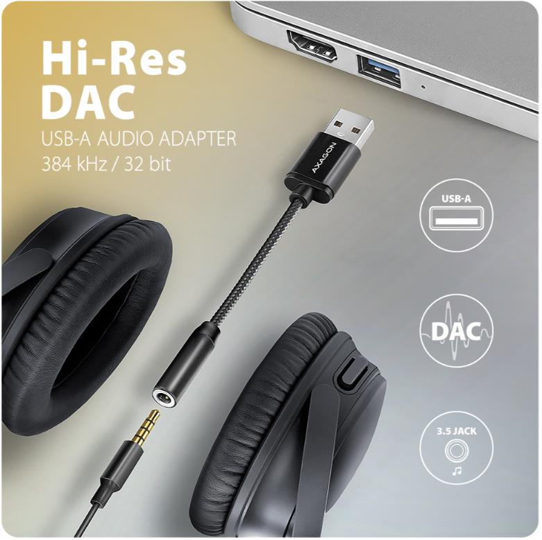 ADAPTER USB-C TO AUDIO 3.5MM/DAC 0.1M ADA-HA AXAGON