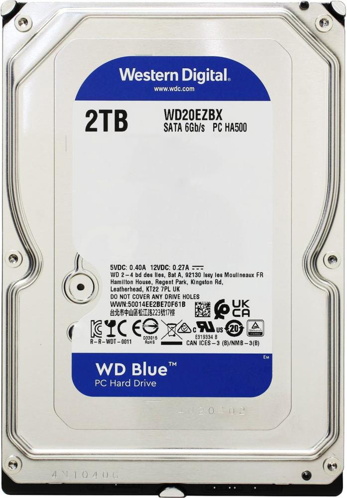 HDD WESTERN DIGITAL Blue 2TB SATA 3.0 256 MB 7200 rpm 3,5" WD20EZBX