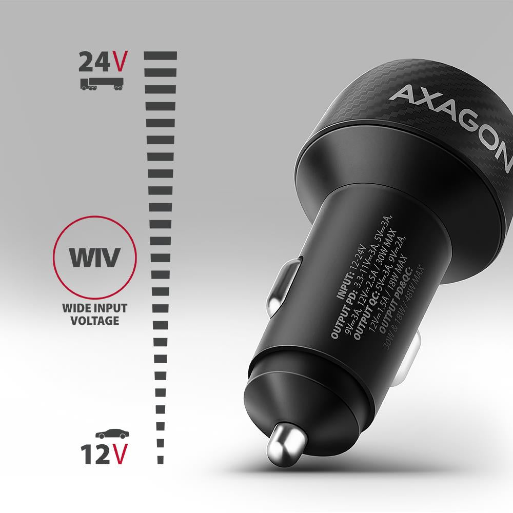 MOBILE CHARGER CAR USB 2PORT/48W PWC-PQ48 AXAGON