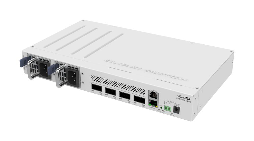 Switch MIKROTIK CRS504-4XQ-IN Rack 1U 1x10Base-T / 100Base-TX 4xQSFP28 CRS504-4XQ-IN