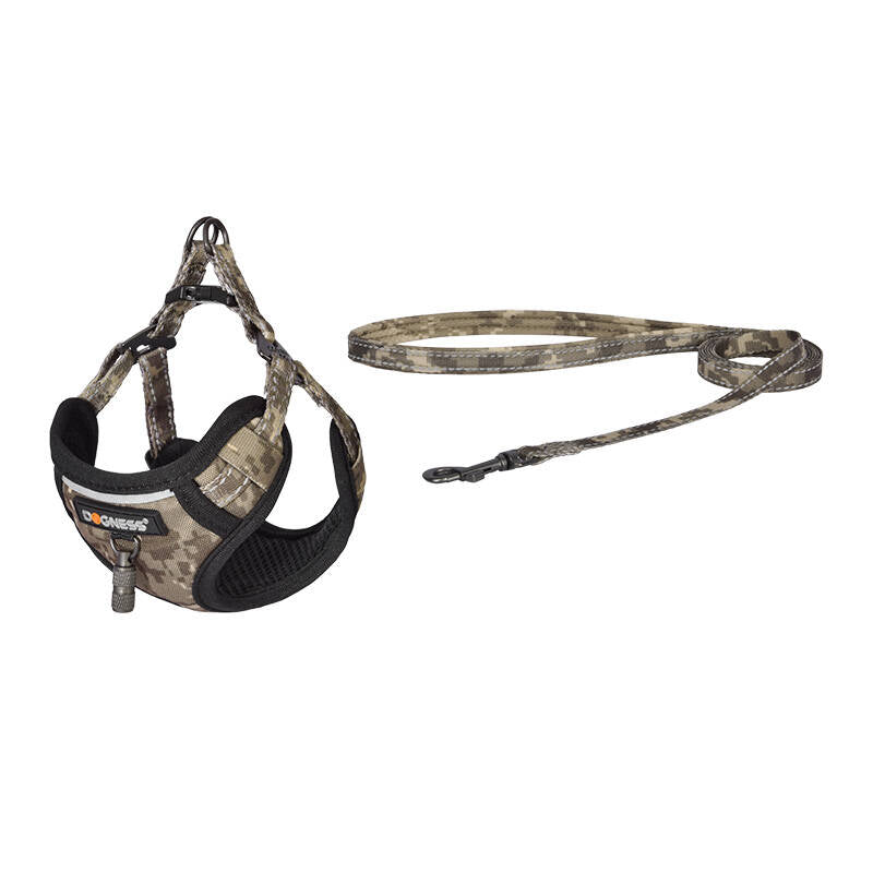 Dogness walking set leash 1,5m+harness for dog (moro) - Image 1